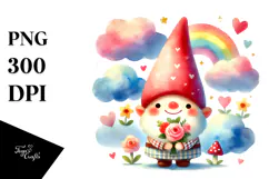 Colorful Valentines Gnome PNG Product Image 1