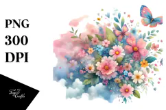 Cute Butterfly in Spring PNG Product Image 1
