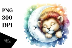 Cute Baby Lion Sleeping | Sublimation | Clipart Product Image 1