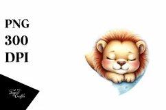 Cute Baby Lion Sleeping | Sublimation | Clipart Product Image 3