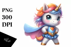 Pastel Baby Unicorn as Hero | Clipart Product Image 3
