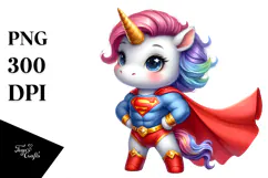Pastel Baby Unicorn as Hero | Clipart Product Image 1
