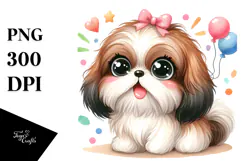 Happy Shih Tzu Cartoon PNG Product Image 1