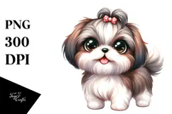 Happy Shih Tzu Cartoon PNG Product Image 1