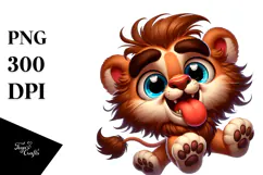 Cute Lion with Sunglasses, Transparent PNG Product Image 1