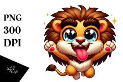Cute Lion with Sunglasses, Transparent PNG Product Image 1