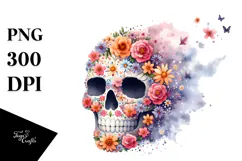 Cute Skull Painting PNG Product Image 1