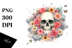 Cute Skull Painting PNG Product Image 1