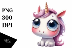 Expressive Baby Face Unicorn, Transparent PNG Product Image 1
