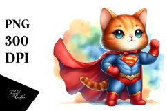 Colorful Baby Cat Hero | Sublimation Clipart Product Image 1