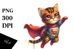Hero Baby Cat Watercolor Art | Sublimation Clipart Product Image 1