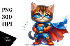 Hero Cat Watercolor Clipart Product Image 1
