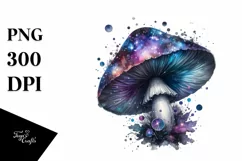 Detailed Mystical Celestial Mushroom PNG Product Image 1
