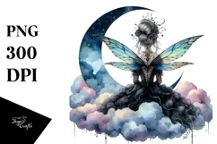 Gothic Fairy on Cloud PNG Product Image 1