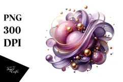 Abstract Lilac Made of , Watercolor PNG Product Image 1