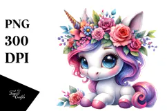 Cute Unicorn Drawing, Transparent PNG Product Image 1