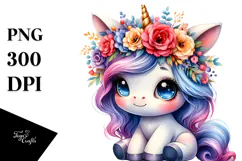 Cute Unicorn Drawing, Transparent PNG Product Image 1