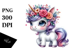 Cute Unicorn Drawing, Transparent PNG Product Image 1