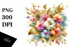 Colorful Impatiens Splash Gold Foil Vibrant Bouquet | Product Image 1