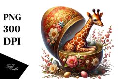 Adorned Baby Giraffe Easter Egg PNG Product Image 1