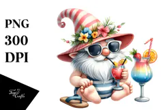 Whimsical Gnome Cocktail Summer Clothes PNG Product Image 1