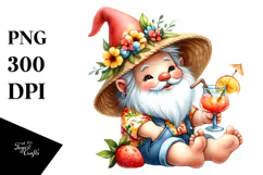 Whimsical Gnome Cocktail Summer Clothes PNG Product Image 1