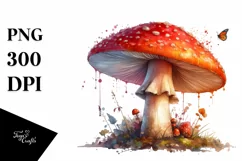 Mushroom Watercolor Splash PNG Product Image 3