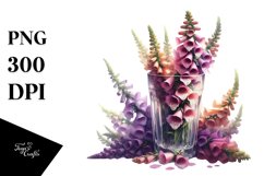 Watercolor with Foxglove | Sublimation | Clipart Product Image 1