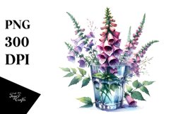 Watercolor with Foxglove | Sublimation | Clipart Product Image 3