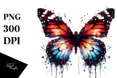 Grunge Butterfly Painting PNG Product Image 1