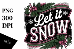 Let It Snow Christmas File PNG Sublimation File Digital Product Image 5