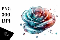 Glass Rose with Metalic Insertions | Clipart Product Image 3