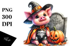Vibrant Baby Pig Halloween Costume | Clipart Product Image 1