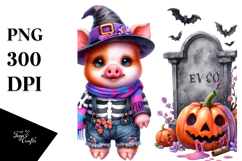 Cute Halloween Baby Pig | Sublimation Product Image 1