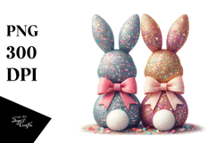 Colorful Vintage Bunnies with Bow, Creative View from Back Product Image 1