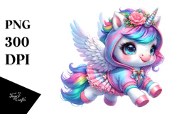 Cute Unicorn Running PNG Product Image 1