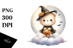 Digital Painting Bear on a Cloud PNG Product Image 1