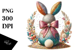 colorful Vintage Bunny Sitting PNG Product Image 1