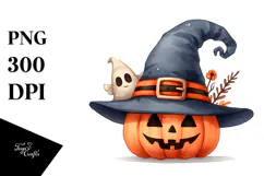 Funny Halloween Clipart with Hat, PNG Product Image 1