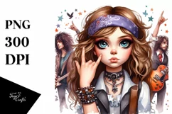 Brittany Rock Star Watercolor Clipart Product Image 1