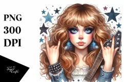 Brittany Rock Star Watercolor Clipart Product Image 1
