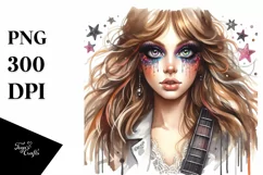 Brittany Rock Star Watercolor Clipart Product Image 1