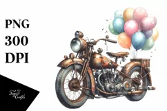 Vintage Rusted Motorcycle Watercolor Clipart Product Image 1