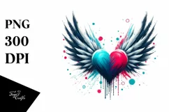 Heart Wings Paint Brush PNG Product Image 1