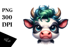 Funny Baby Cow with Angry Face PNG Product Image 1
