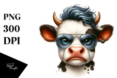 Cool Cow with Goofy Expression PNG Product Image 1