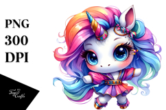Cute Unicorn Running, Transparent PNG Product Image 1