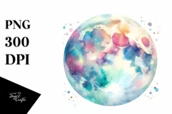 Colorful Pastel Moon Watercolor Vibrant | Clipart Product Image 3