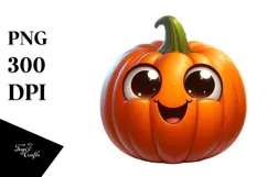 Funny Paintbrush Style Pumpkin PNG Product Image 1
