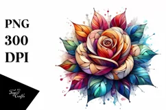 Abstract Wooden Stained Rose | Clipart Product Image 1